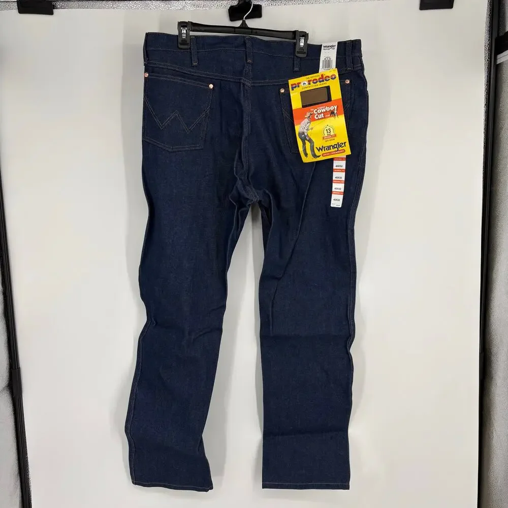 NWT Wrangler Mens Dark Wash Cowboy Cut Original Fit Jeans Size 40x32 Rigid 13MWZ